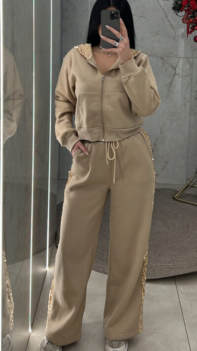 Σετ με παγιέτα RT705/Μπεζ