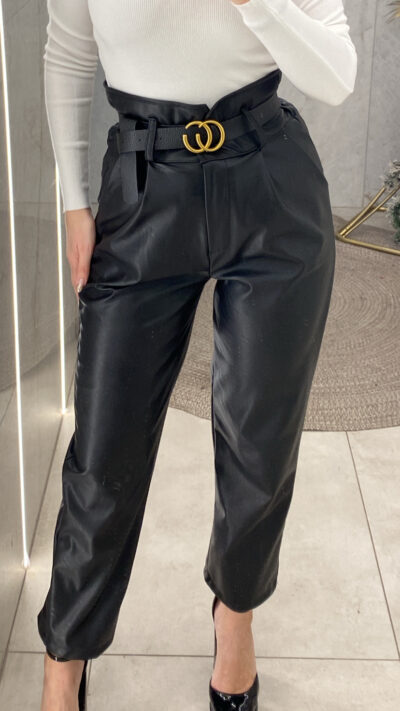 Παντελόνι ψηλόμεσο δερματίνη