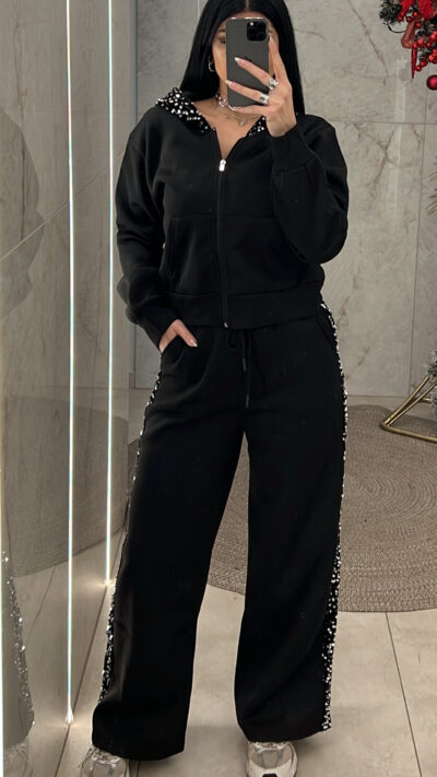 Σετ με παγιέτα RT705/Μαύρο