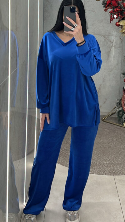 Σετ βελουτέ 3116/ Μπλε ρουά