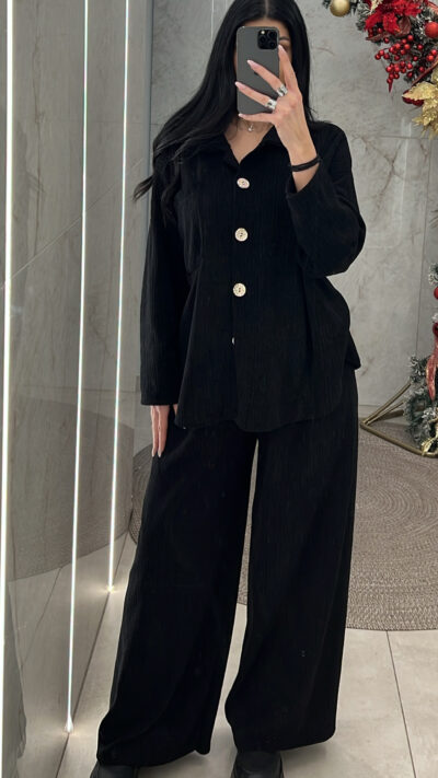 Σετ με ανάγλυφο σχέδιο 8128/Μαύρο