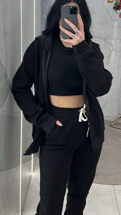 Σετ φόρμας με ζακέτα 9630/Μαύρο