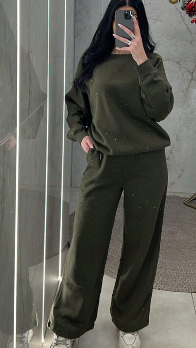 Σετ φόρμας με glitter RT731/Χακί