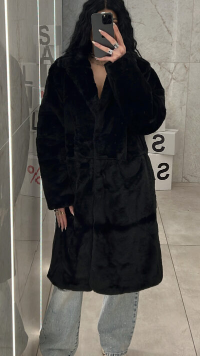 Oversized Γούνα RI201/ Μαύρο