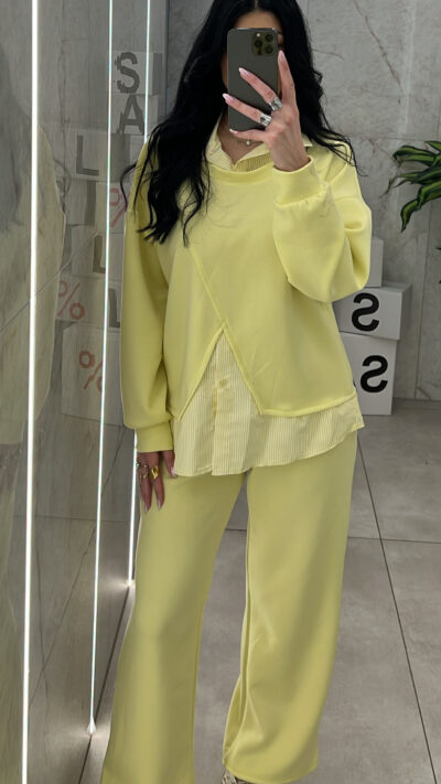 Σετ Φόρμα Με Γιακά 11567 / Κίτρινο