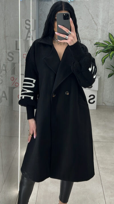 Παλτό Τσόχα 80057/ Μαύρο