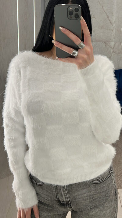 Μπλούζα Μοχέρ 8896/Λευκό