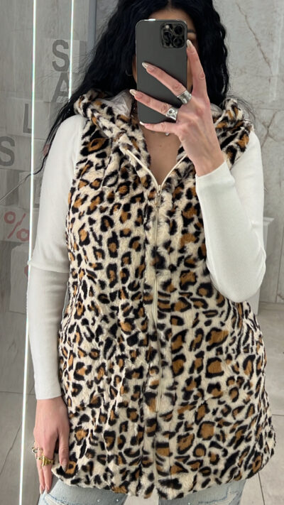 Αμάνικο Γιλέκο Γούνινο 2001/Λεοπάρ