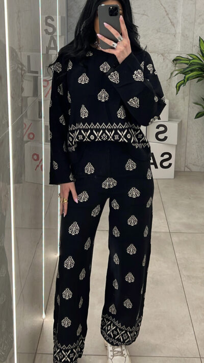 Σετ Πλεκτό 16385/Μαύρο