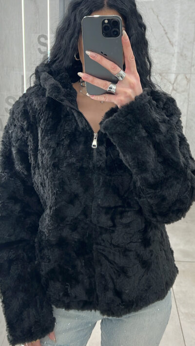 Ζακέτα Γούνινη MR3116 /Μαύρο