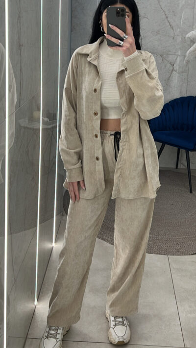 Σετ Βελουτέ 3185/Μπεζ