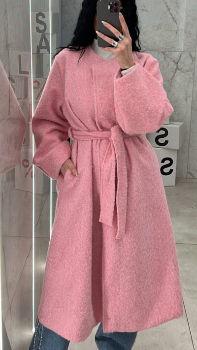 Παλτό τσόχα 31219/Ρόζ