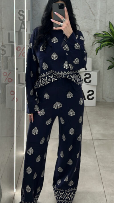 Σετ Πλεκτό 16385/Μπλε Σκούρο