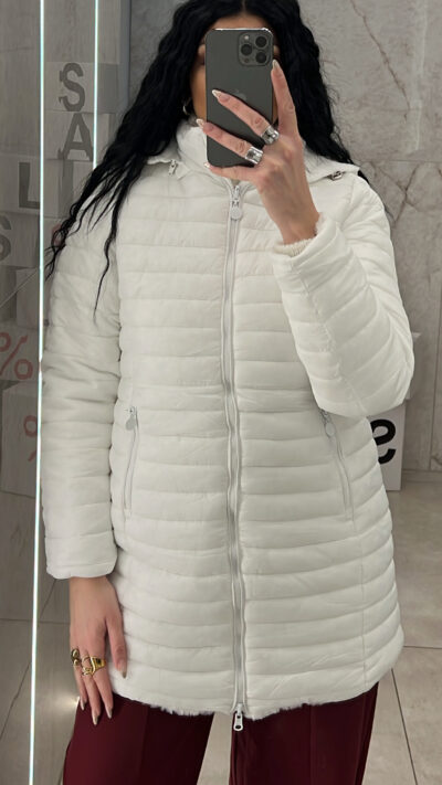 Μπουφάν διπλής όψης 7609/Λευκό