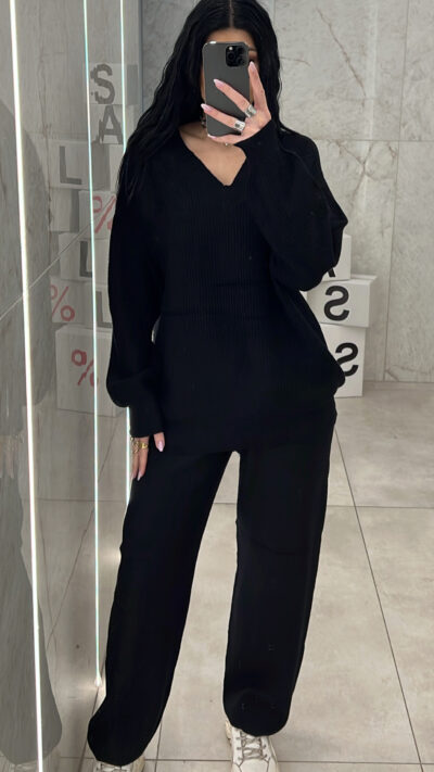 Σετ Πλεκτό Oversized 945327/ Μαύρο