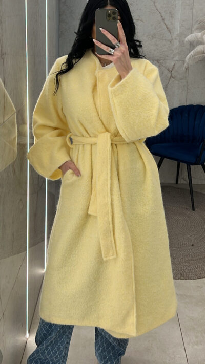 Παλτό τσόχα 31219/Κίτρινο