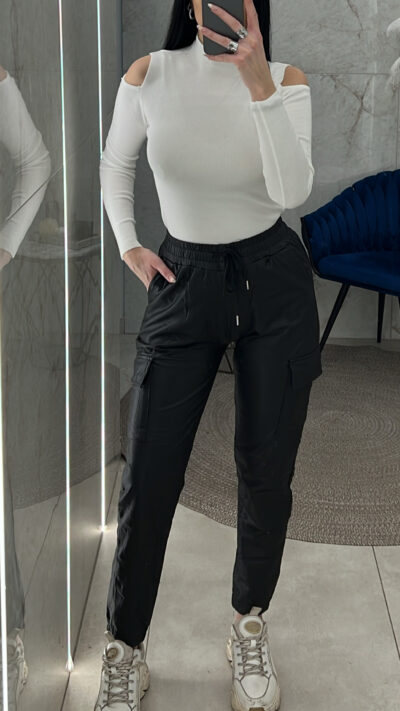 Παντελόνι δερματίνι cargo 06333