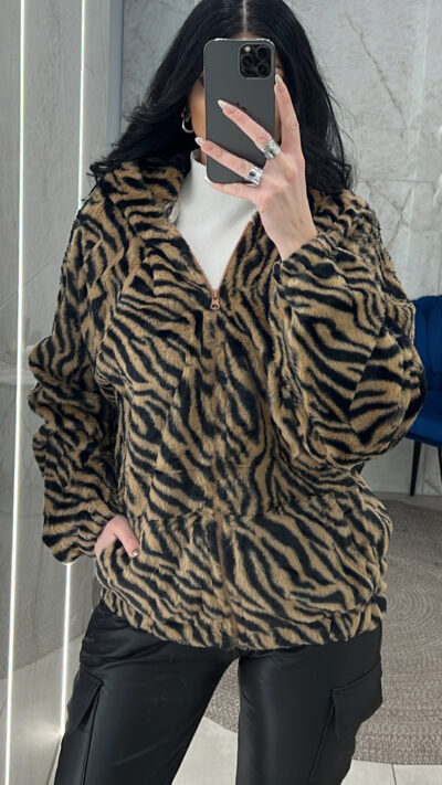 Γουνάκι ζεβρέ MR3122/Καφέ