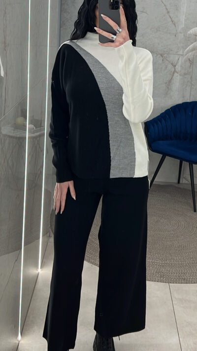 Σετ πλεκτό ελαστικό 90754/Γκρι