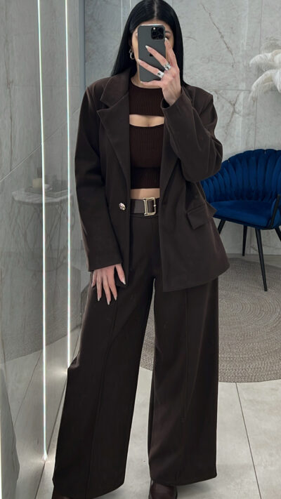 Κουστούμι oversized 53742/Καφέ