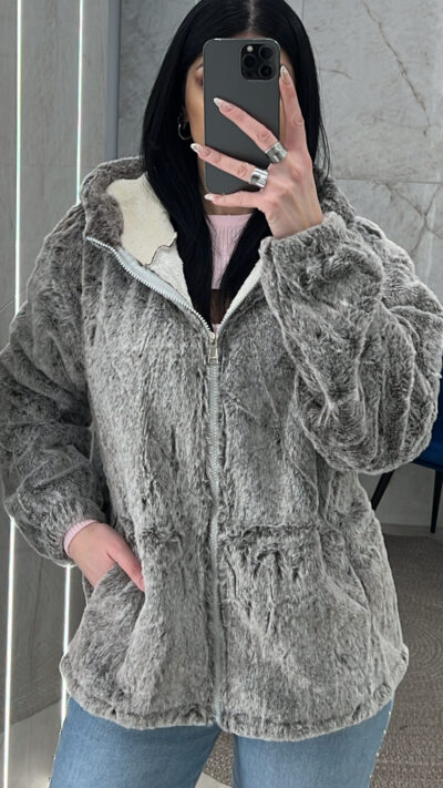 Ζακέτα Γουνάκι MR3118/Γκρι