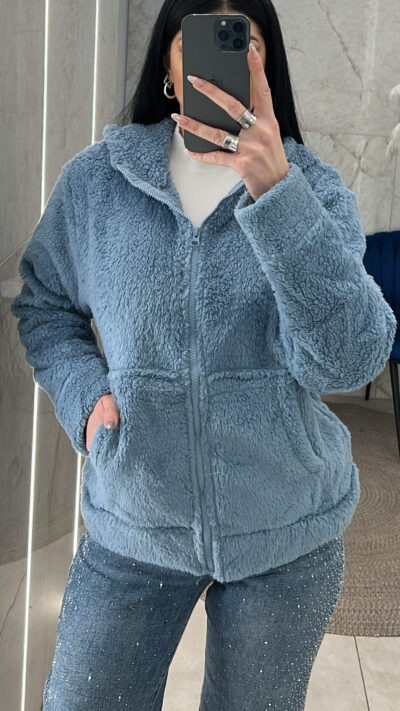 Ζακέτα Γούνινη 3674/Μπλε