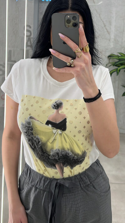 Μπλούζα Με Στάμπα 18116/Κίτρινο