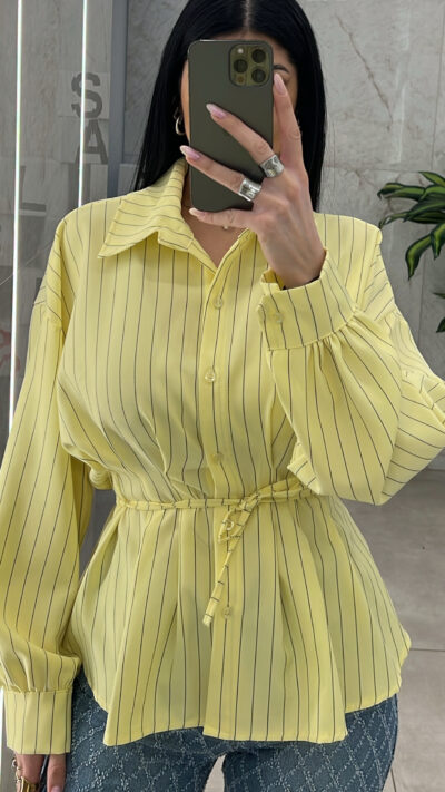 Πουκάμισο Ριγέ 46204/ Κίτρινο