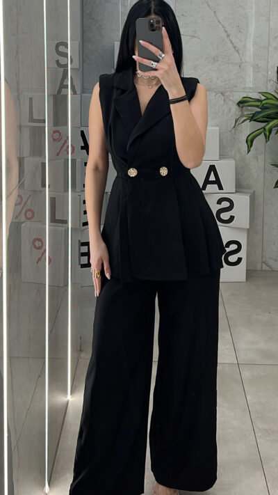 Σετ Με Αμάνικο Γιλέκο 13242/Μαύρο