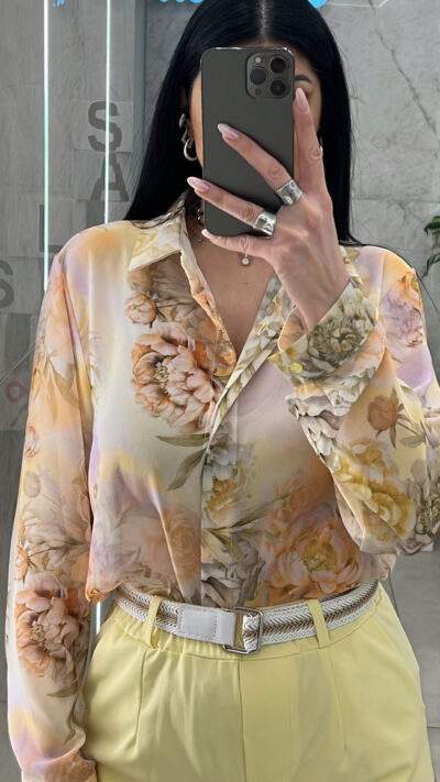 Floral Πουκάμισο 9504/ Κίτρινο