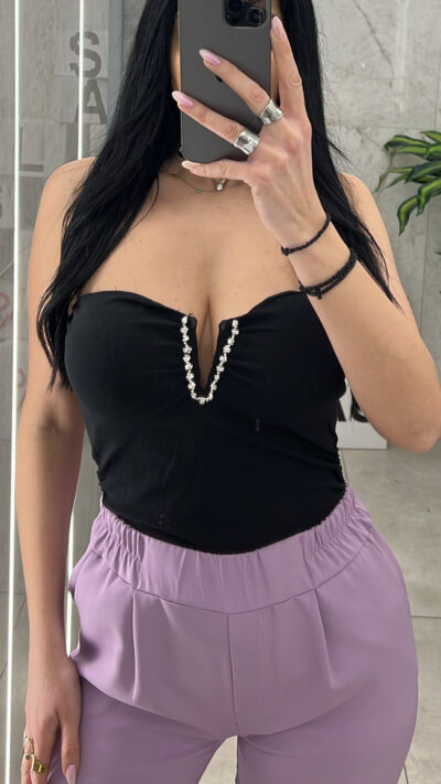 Μπλούζα Στράπλες 17645/Μαύρο