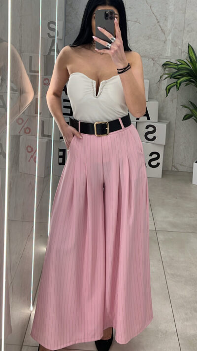 Παντελόνα Με Ζώνη 13981/Ρόζ