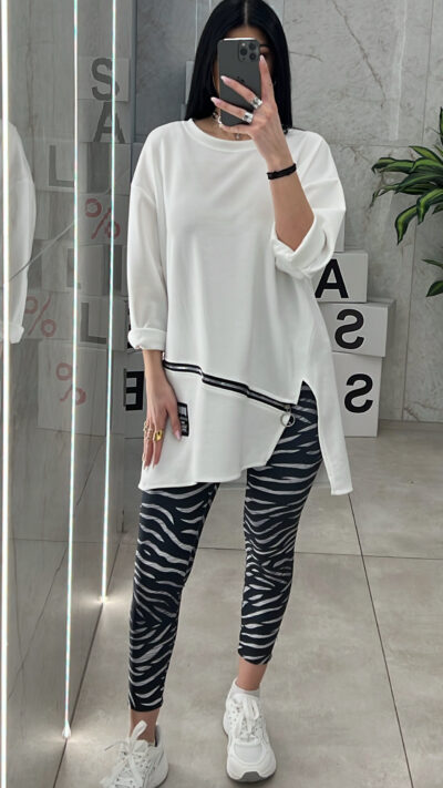 Μπλούζα Oversized 07781/ Λευκό