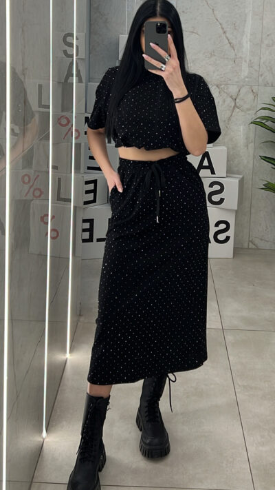 Σετ Με Στρας FG1061/ Μαυρο