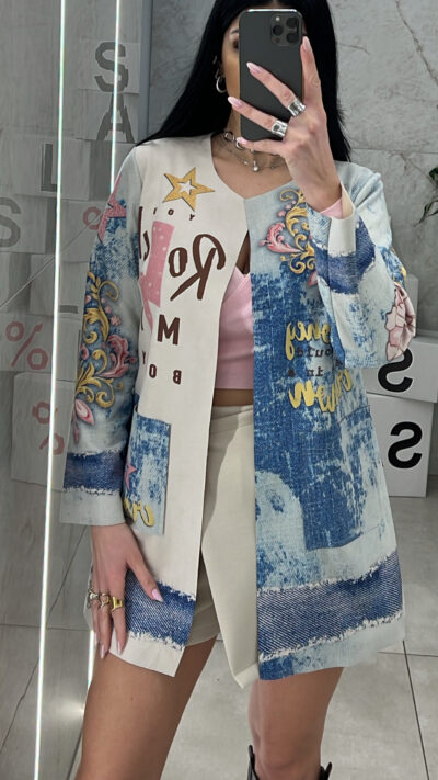 Πανωφόρι Aλκαντάρα Με Σχέδιο 9045 /Rock Star