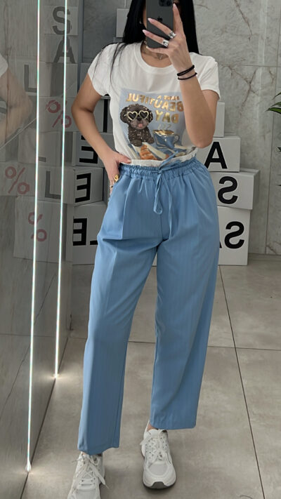 Παντελόνα Ριγέ 3768/ Γαλάζιο