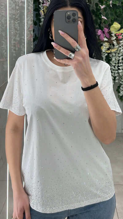 Μπλούζα Με Στράς F311/ Λευκό