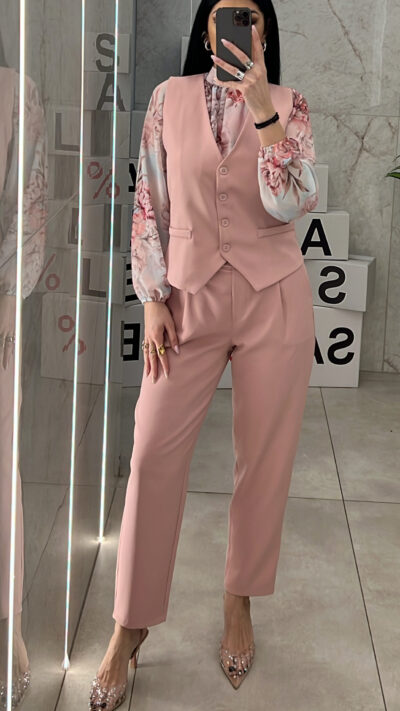 Σετ Με Αμάνικο Γιλέκο 71623/ Ρόζ