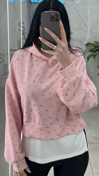 Φούτερ Floral 7920218/ Ρόζ