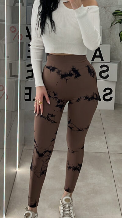 Κολάν Γυμναστικής Με Σχέδιο KOL2345/ Καφέ