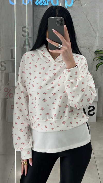 Φούτερ Floral 7920218/ Λευκό