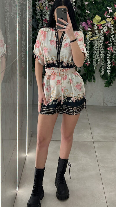 Ολόσωμο Σόρτς 8977/ Εκρού