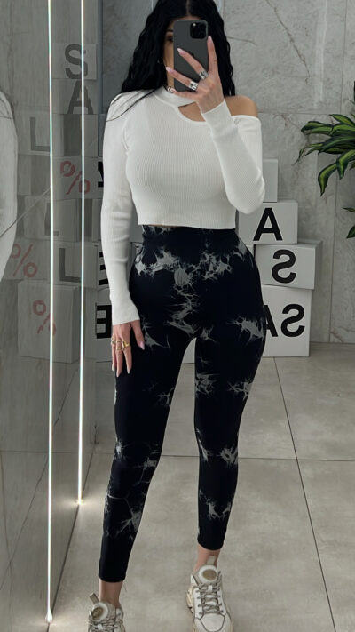 Κολάν Γυμναστικής Με Σχέδιο KOL2345/ Μαύρο