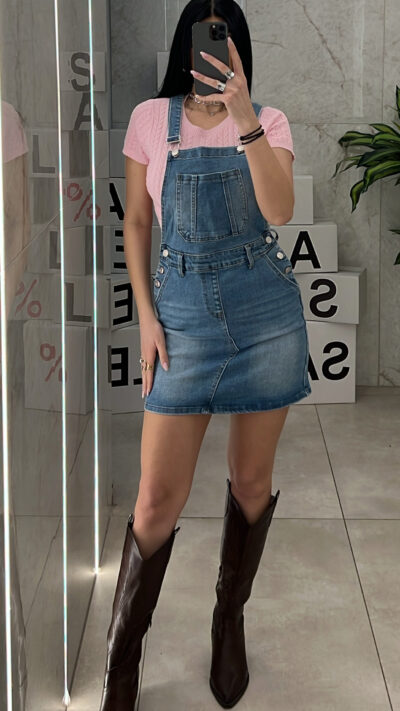 Τζιν Φόρεμα Σαλοπέτα L5020