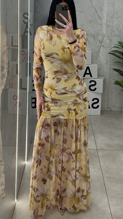 Floral Φόρεμα 20228/ Κίτρινο
