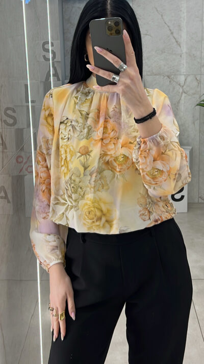 Μπλούζα Floral 0219/ Κίτρινο
