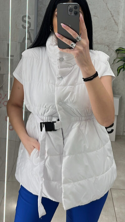 Αμάνικο Μπουφάν MP39876 /Λευκό