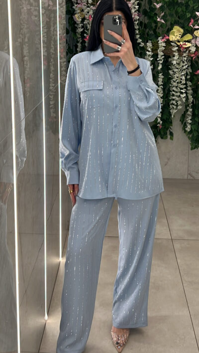 Σετ Σατέν YT30147/Γαλάζιο