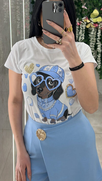 Μπλουζα Με Σταμπα 00035/Γαλάζιο