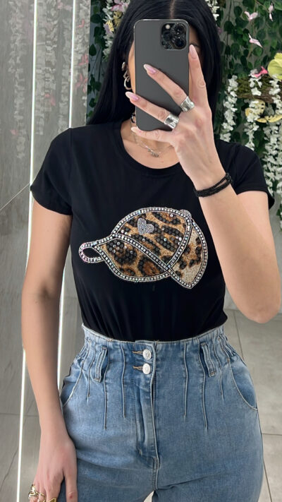 Μπλούζα Με Σχέδιο 88789/ Μαύρο